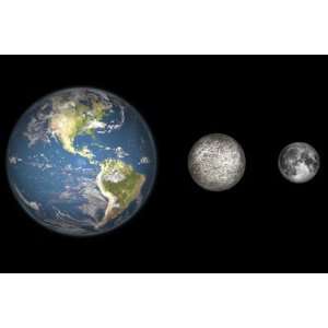  Artists Concept of the Earth, Mercury, and Earths Moon 