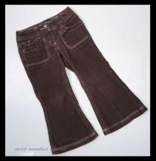 Girls MINI BODEN Brown Funky Jeans Cords Corduroy Pants 3T 3Y 3 jn 