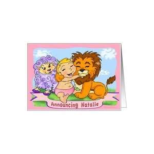  Announcing Natalie   Baby Girl Card Health & Personal 