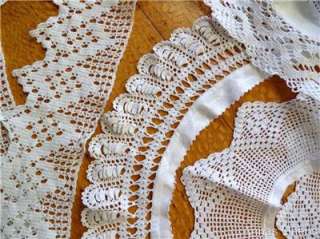 Vintage Crochet Lace Lengths Remnants for Craft, Sewing, Trims  