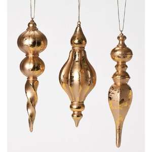  Club Pack of 24 Rejoice Distressed Finish Gold Finial Christmas 