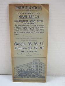 Vintage Mayflower Hotel Miami Beach, Florida Brochure  