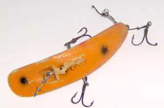 VINTAGE HELIN FLATFISH U20 WOOD LURE in ORANGE SPOT * WOOD * L@@K 