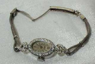 Vintage Ladies Movado White Gold Diamonds Watch  