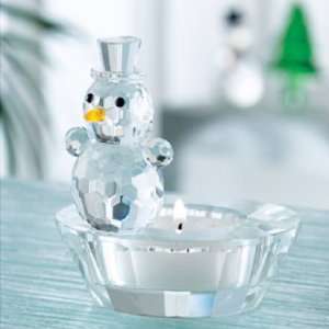  Galway Crystal Snowman Votive