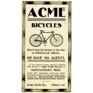 1899 Ad ACME Antique Bicycles Elkhart Indiana Cycling 