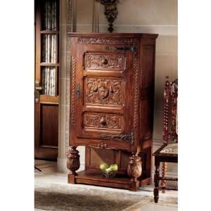   French Furniture Solid Mahogany Antique Replica Gothic Revival Armoire