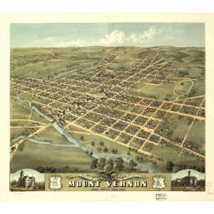    1870 Birds eye map of Mount Vernon, Knox Co., Ohio
