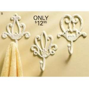  ANTIQUE IVORY IRON HOOKS