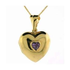  Vermeil (Gold over Silver) Heart Locket w/ Heart Shaped 