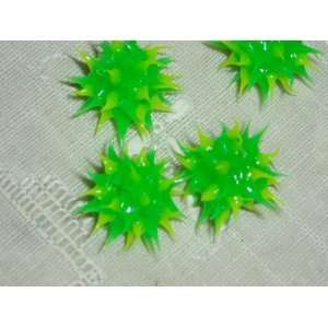  Green & Yellow Rubber Sea Urchin Bead 8mm Arts, Crafts & Sewing