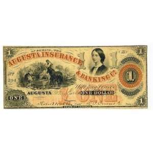  Augusta Insurance and Banking Georgia Confederate Money 1 