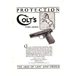 1924 Ad Colt 45 Pistol Firearms Gun Personal Protection Hartford Conn 
