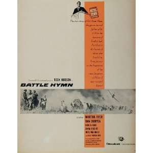  1957 Movie Ad Battle Hymn Rock Hudson Korean War Film 