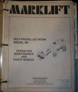 Marklift 80 Manlift Operation Maintenance Parts Manual  