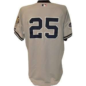  Jason Giambi #25 2008 Yankees Game Issued Road Grey Jersey 