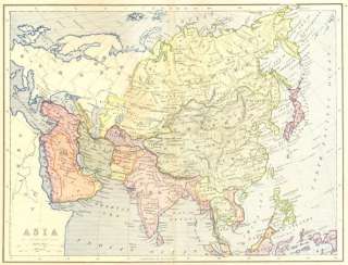 ASIA Asia, 1870 map  