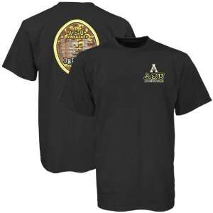 Appalachian State Mountaineers Black 2008 Football Schedule Graphic T 