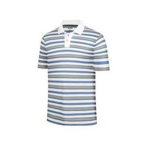  Adidas Climalite FP Rugby Stripe Polo   Light Blue/White 