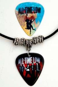 All Time Low Black Leather Necklace + Matching Pick  
