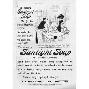  Lady & The Grocer Antique Advertisment Sunlight Soap
