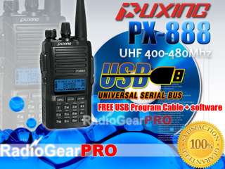 PUXING PX 888 UHF 400 480Mhz + Earpiece + USB Cable  