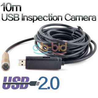 LED 10M USB Waterproof Borescope Endoscope Inspection Snake Tube 