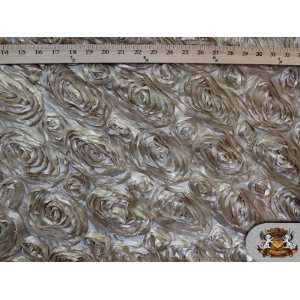 Acrylic Satin Light Camel Rosette Fabric / 58 60 Wide / Sold By the 