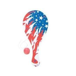  4th of July Stars & Stripes Paddle Ball Set 10 inch (1 