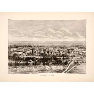  1893 Wood Engraving (Photoxylograph) View Blida Algeria Capital 