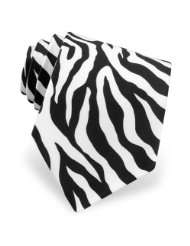   zebra animal print extra long microfiber tie by wild ties in black