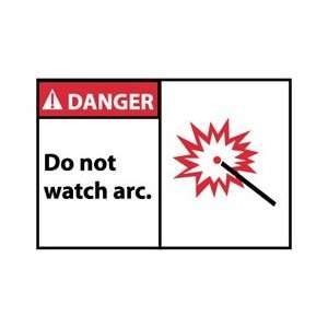 DGA12AP   Danger, Do Not Watch Arc, 3 X 5, Pressure Sensitive Vinyl 