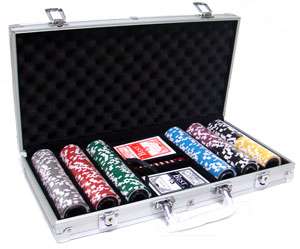 300 Aluminum Case Black Diamond Poker Chip Set FREEBOOK  