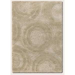  27 x 411 Area Rug Textured Circle Pattern in Beige 
