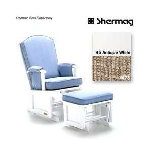 Shermag Glider Finish Antique White,Fabric 478 Baby