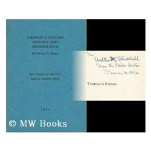    Thoreaus Editors History and Reminiscemce Francis H. Allen Books
