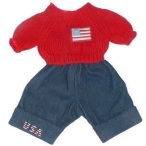  USA Flag Sweater & Jeans Clothes for 14   18 Stuffed 