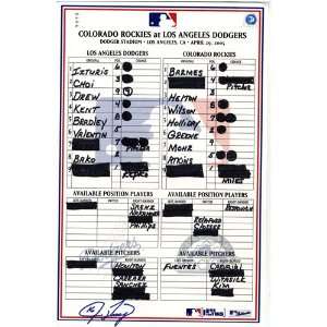   29 2005 Game Used Lineup Card (Jim Tracy Signed)