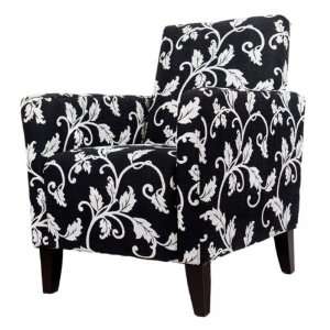  angeloHOME Sutton Chair in Black and White Vine (Black 