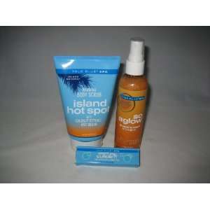   Island Hot Spot Body Scrub, So Aglow Shimmer, and Shea Butter Cuticle