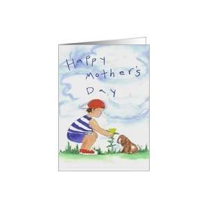  Happy Mothers Day Boy and Puppy Card Health & Personal 