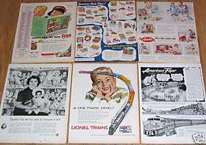 1940s 50s LIFE Mag TOY Ads Lionel Trains American Flyer  