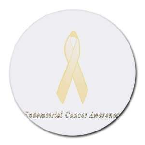 Endometrial Cancer Awareness Ribbon Round Mouse Pad 