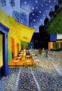 Hand Painted Oil Painting Repr Van Gogh Cafe Terrace @ Night 24x36in 