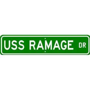  USS RAMAGE DDG 61 Street Sign   Navy Patio, Lawn & Garden