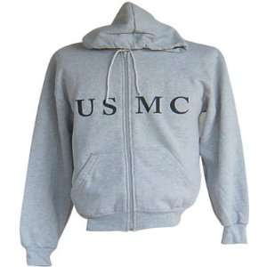  USMC Hooded Zipper Sweat Shirt   Large 
