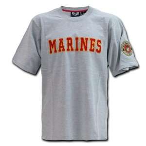  US MARINES GRAY Applique Text Military T Shirts 2 XLARGE 