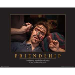 Friendship   Marker   Wood Plaqued Poster (Black) by Motivational 30 