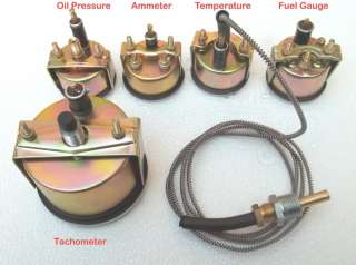   560 Complete Gauge Set   Tachometer+ Oil Pressure + Ampere+Temp + Fuel