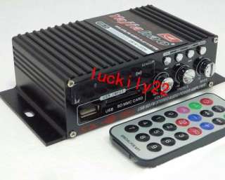 12V USB SD  FM Stereo Amplifier+U disk+Remote+LCD  